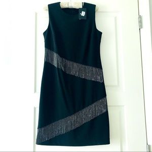 Black sheath with mini metal chains